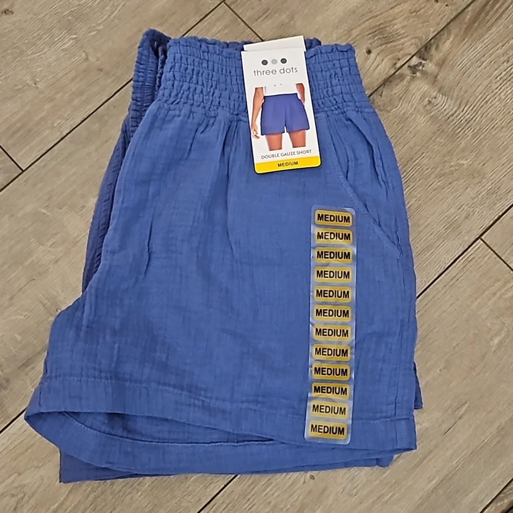 NWT Three Dots Sak 5th AVE Gauze Shorts - Picture 1 of 4